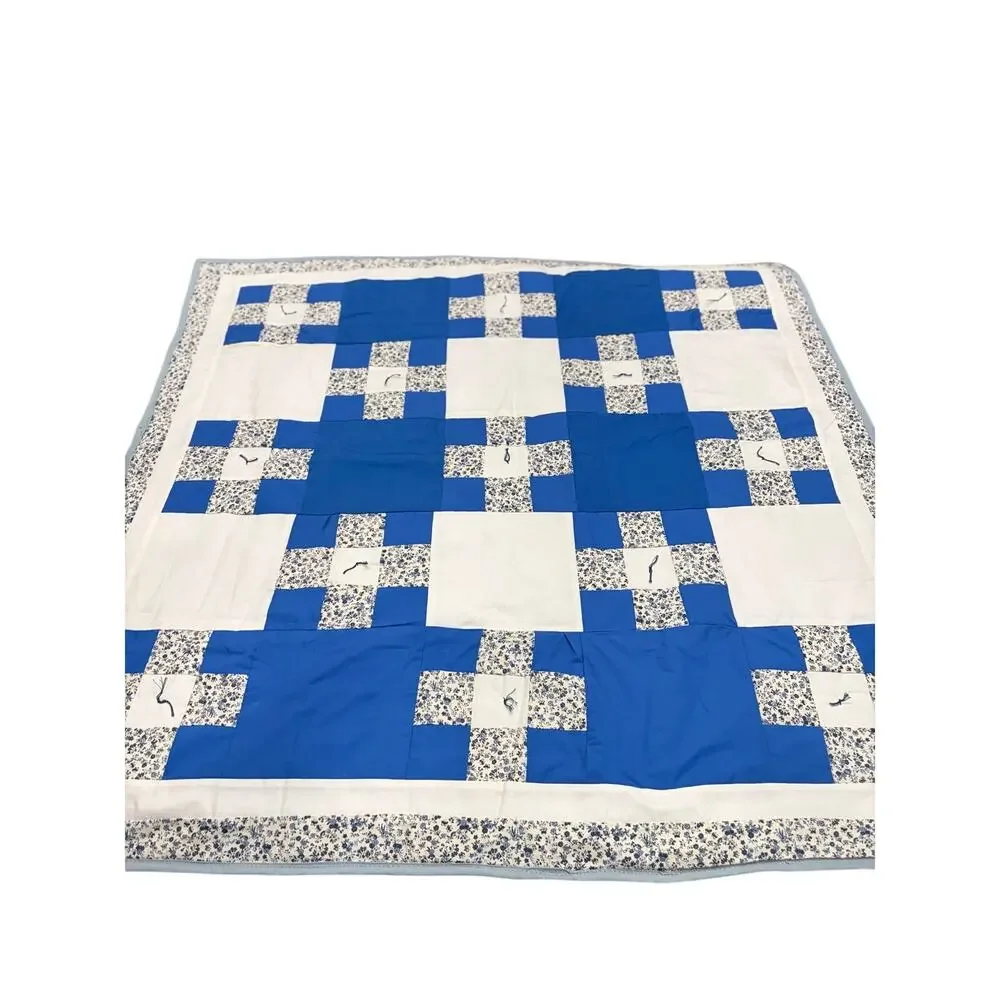 Handmade Hand Tied Single Irish Chain Patchwork Throw Quilt Hanging Quilt